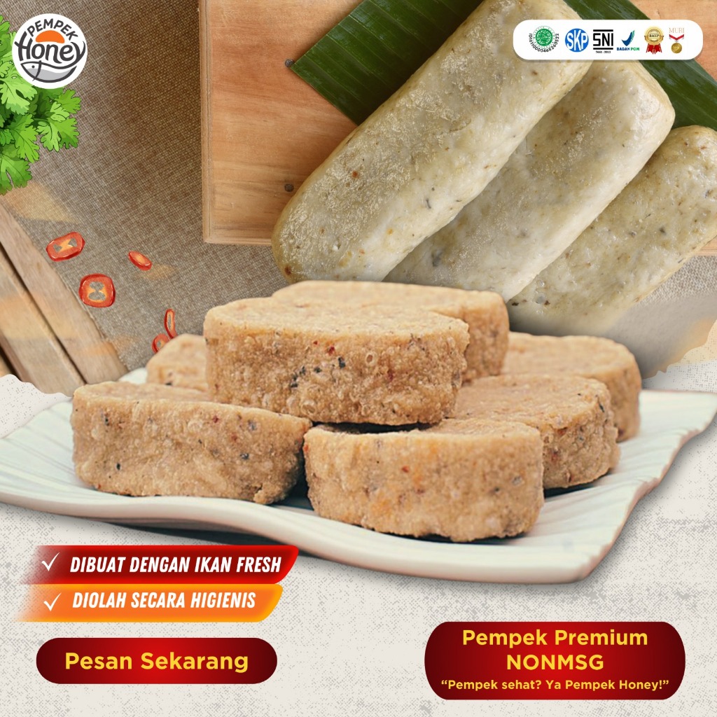 Pempek Lenjer Hitam Ordinary Ikan Tenggiri isi 4 gelondongan besar & Box styrofoam 2 Liter