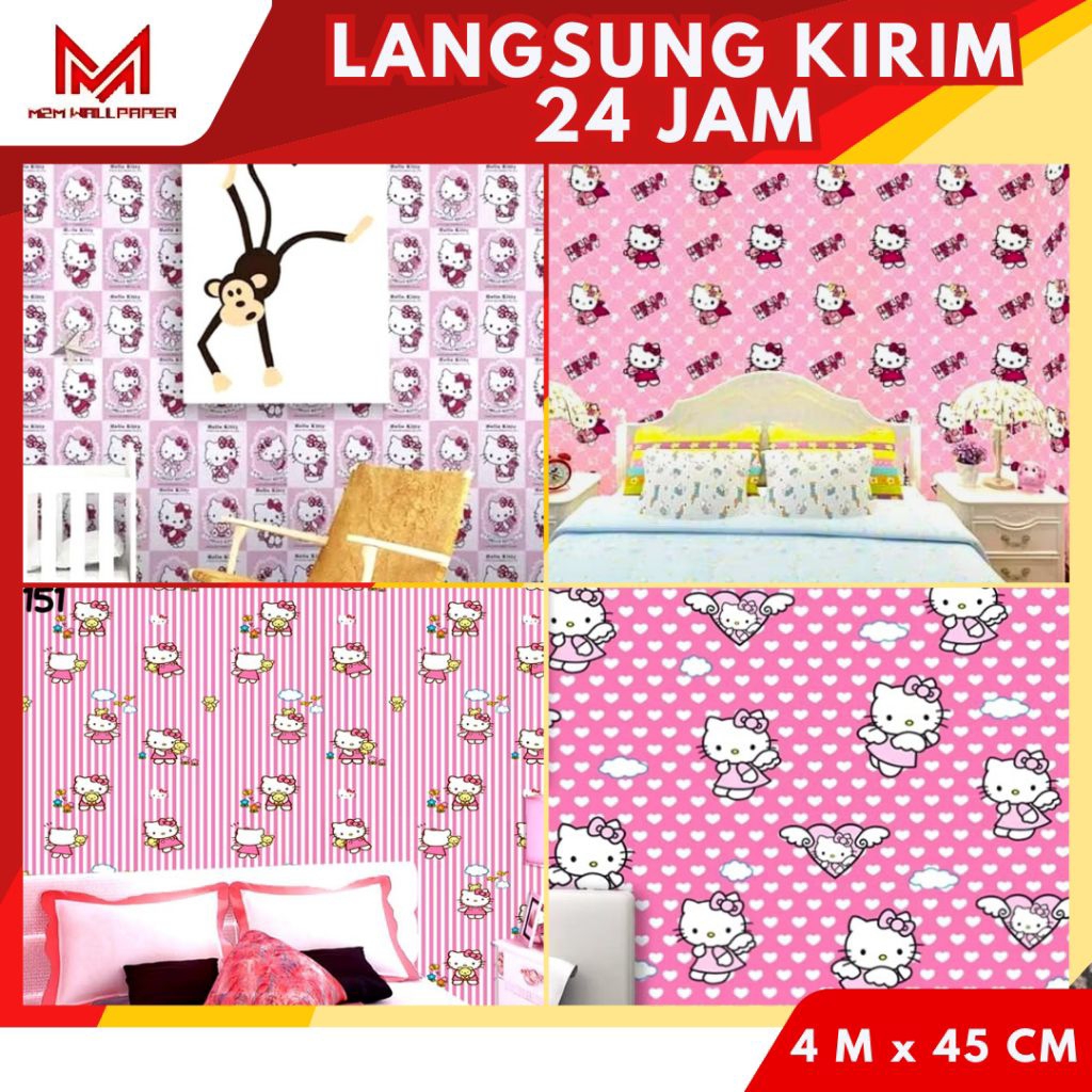 Wallpaper Dinding Kamar Tidur Anak Wallpaper Dinding Warna Pink [ M2M WALLPAPER ] Wallpaper Dinding 