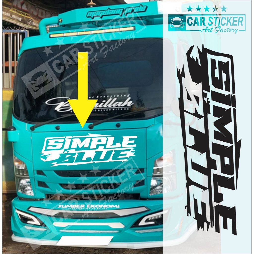 SBL4 Sticker TRUCK CANTER / Sticker SIMPLE BLUE / Stiker truck fuso / sticker mobil truck