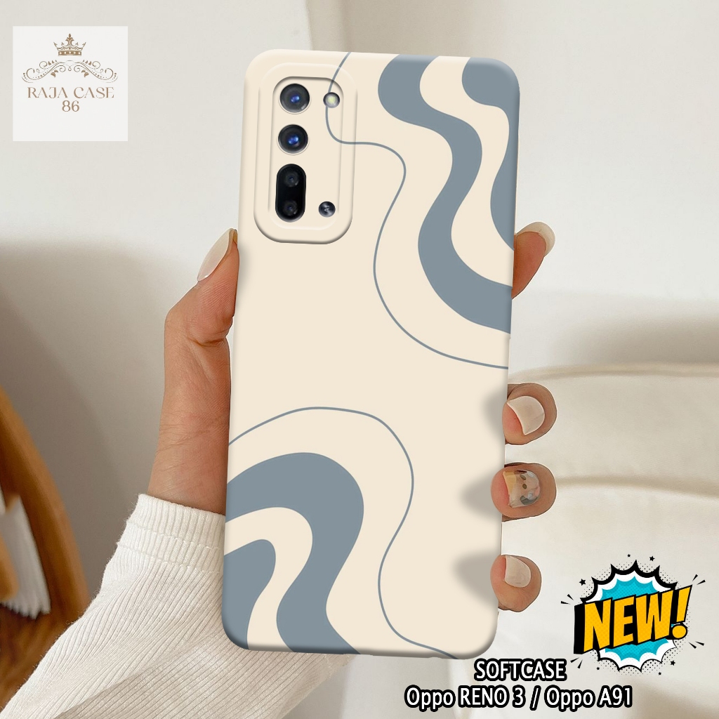 Case Oppo Reno 3 / Oppo A91 - Rajacase - casing Oppo Reno 3 - Motif case Abstrak - Pelindung handpho