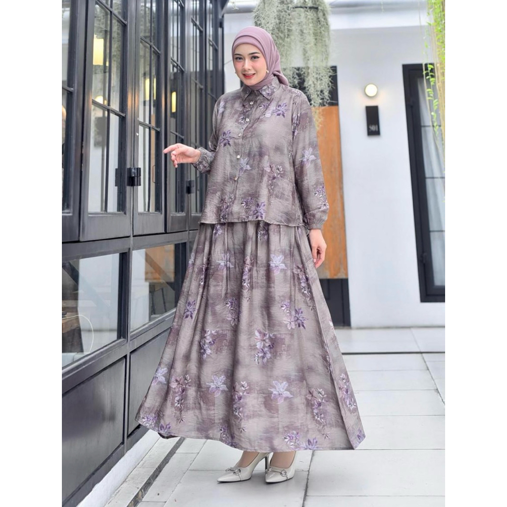 One Set Setelan rok wanita / setrok (Kemeja + Rok) / setelen kemeja / Bahan rayon premium / Baju Wan