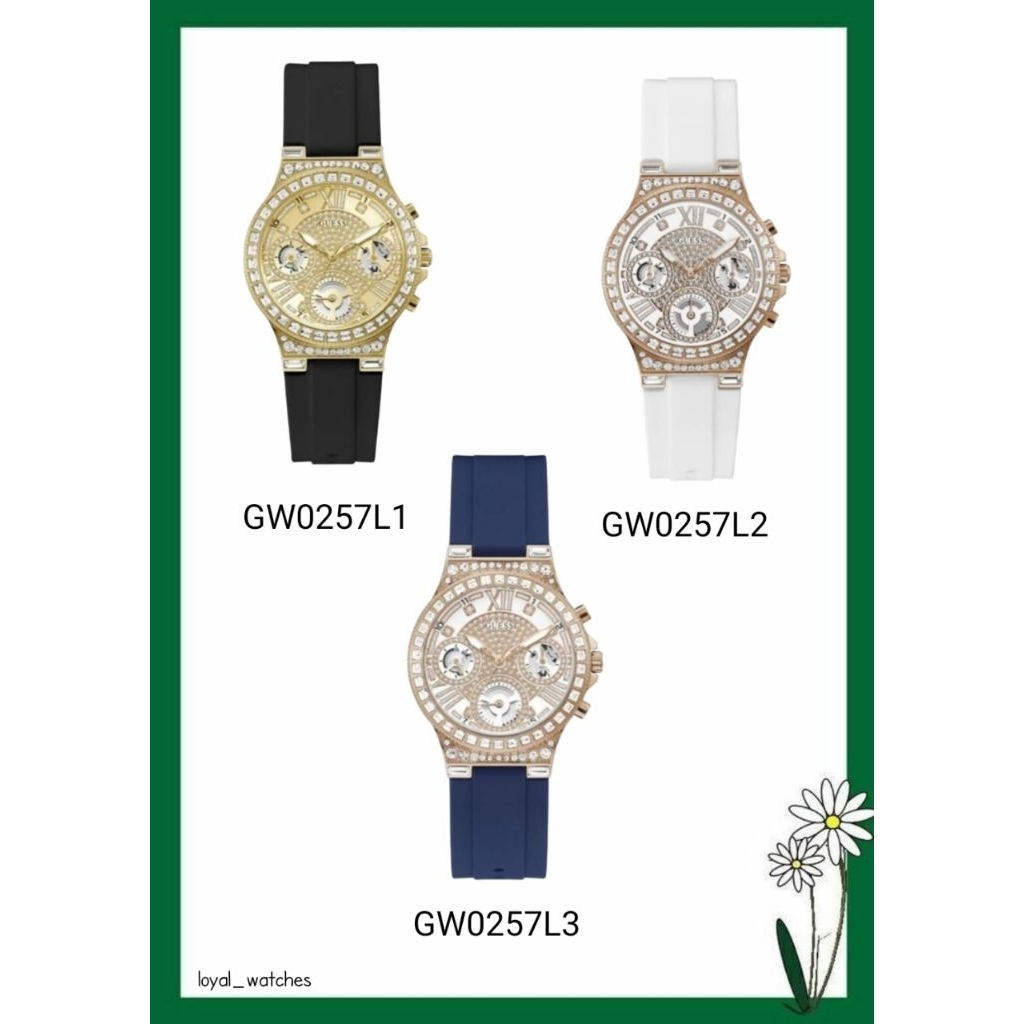 GW0257L1, GW0257L2, GW0257L3 JAM TANGAN WANITA GUESS RUBBER