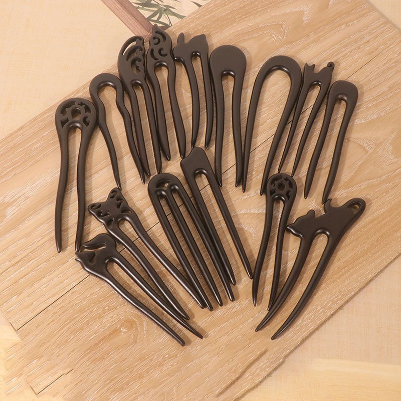 Tusuk Konde Kayu Cendana Wanita - Jepit Rambut Alami Minimalis untuk Pernikahan, Kantor, Sehari-hari