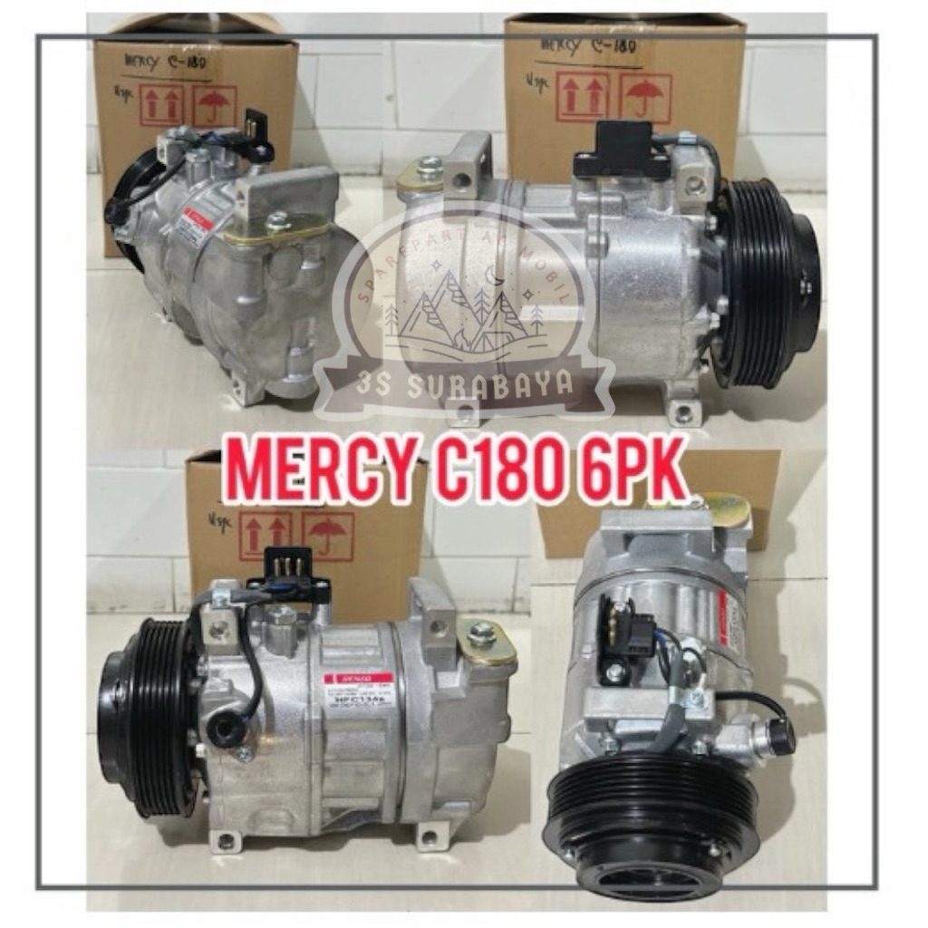 Kompresor Mercy C180 6pk W202 W 202 C 180 6 Pk Ac mobil compressor Mercedes Benz (Baru/New)