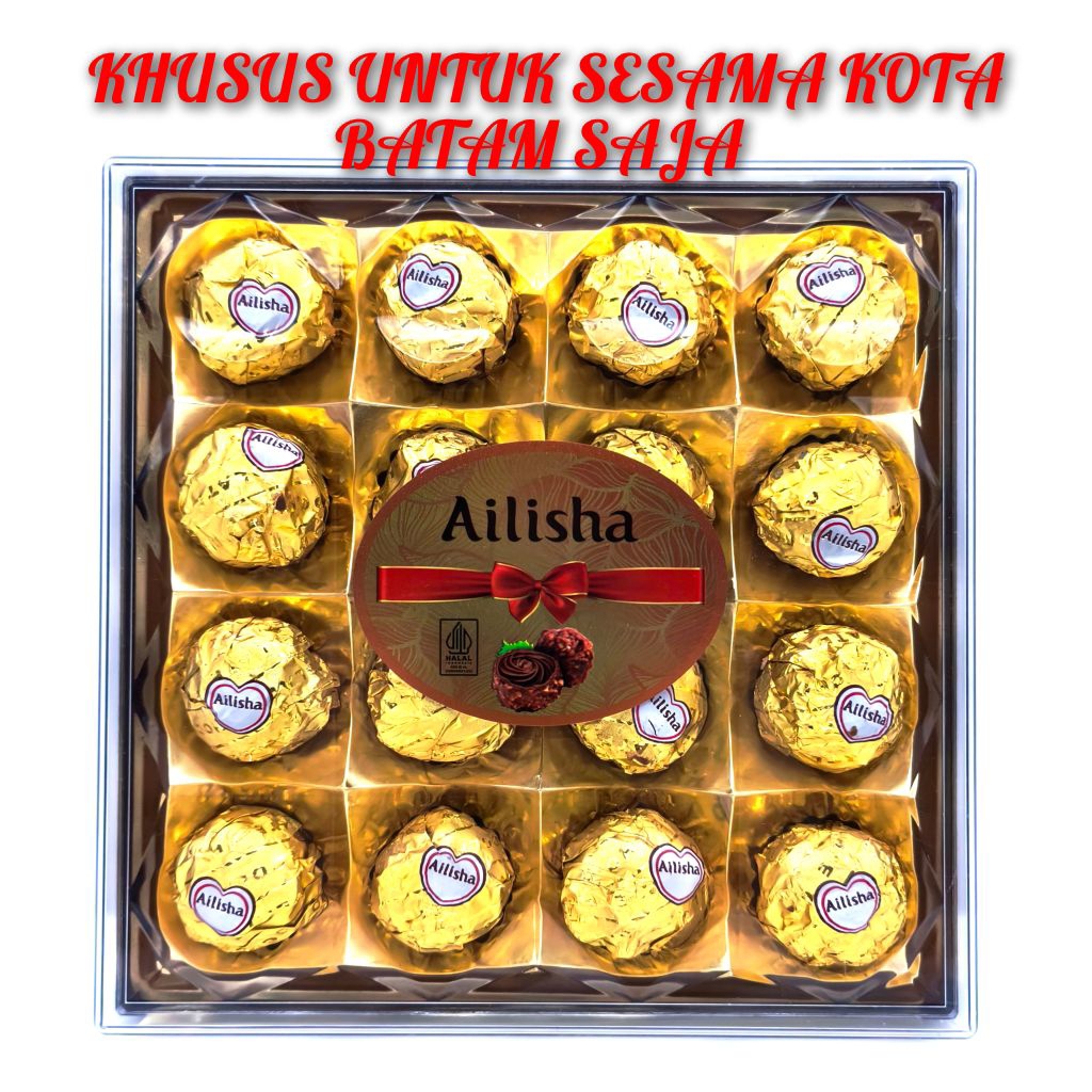 

Ailisha Coklat Susu dengan Kacang Tanah 200gram isi 16pcs