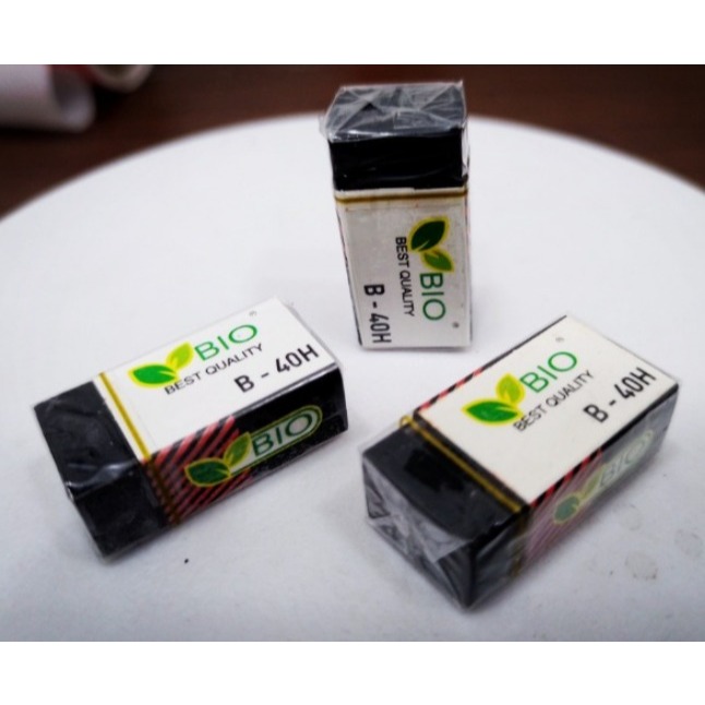 

Penghapus Pensil Bio / Eraser Pencil Non Toxic Warna Hitam 1 Box isi 40 Pcs