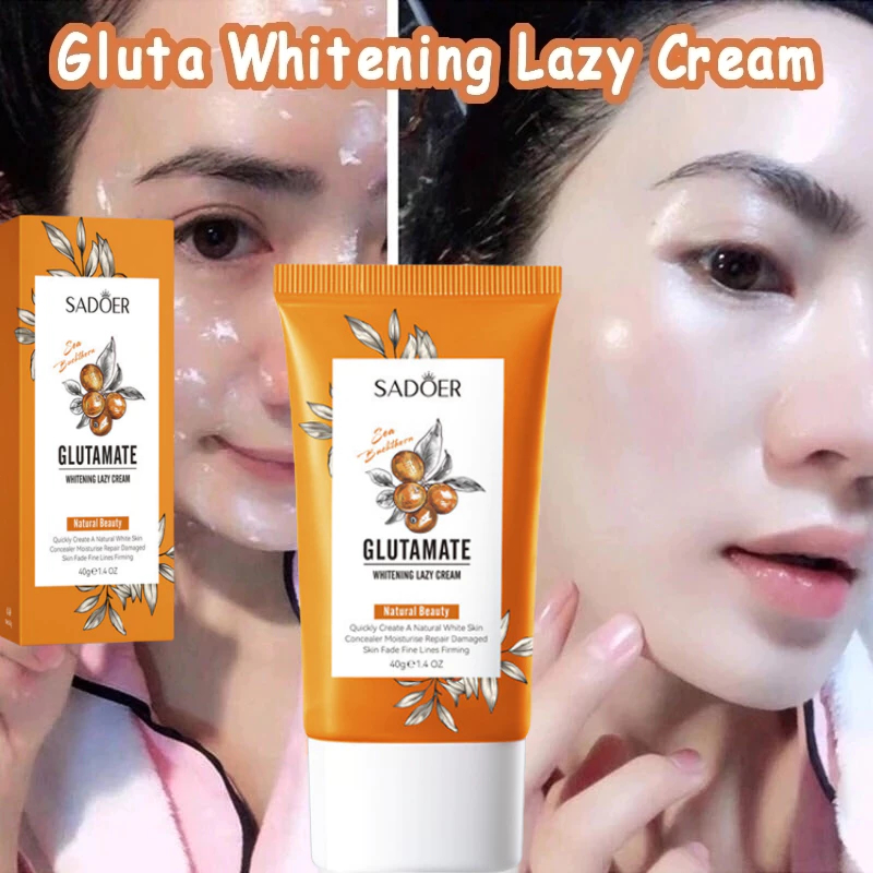 Kem Pemutih Wajah 40g Niacinamide Lazy Cream Gluta Whitening Lazy  Cream Pemutih Pelembab Wajah Day 