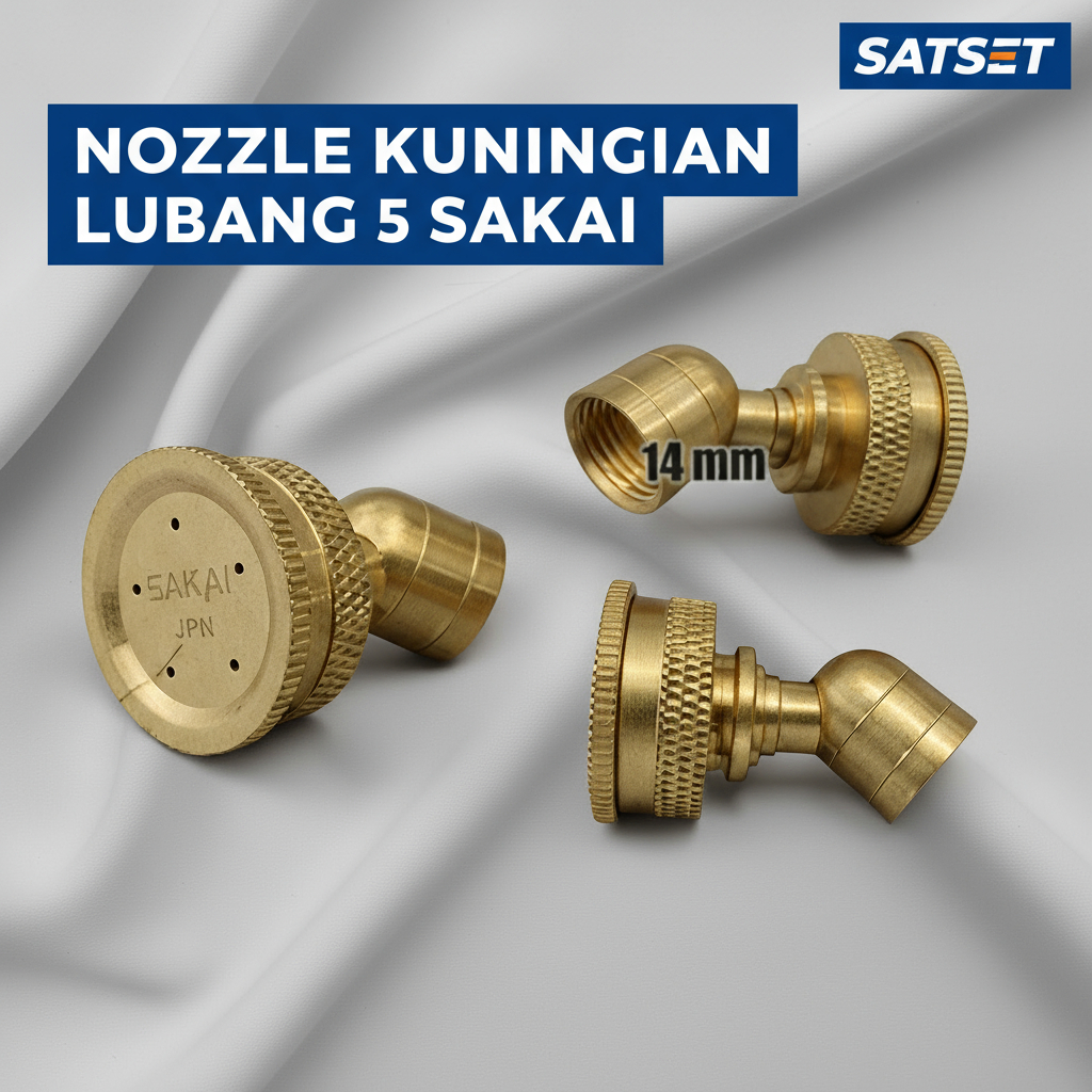 NOZZLE KUNINGAN LUBANG 5 SAKAI SUPER KABUT/ NOZLE SPRAYER KUNINGAN LUBANG 5 SAKAI