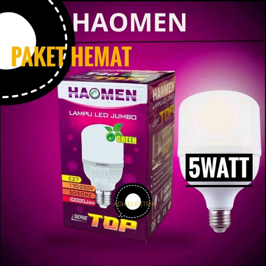 BOHLAM LED / LAMPU LED MURAH HAOMEN 5W / BOLHAM LED RUMAH