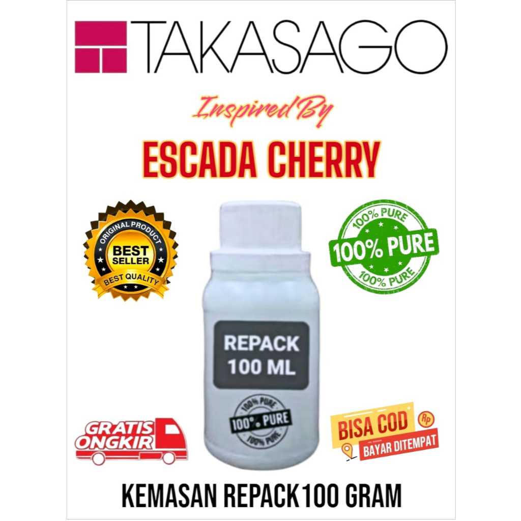 [REPACK] ~Escada Cherry~ BY TAKASAGO BIBIT PARFUM MURNI KEMASAN 50 & 100 GRAM ORIGINAL PABRIK.