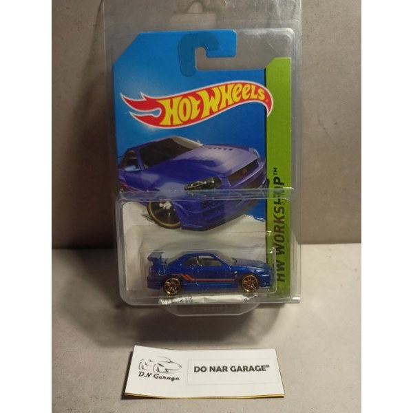 Hotwheels Regular (Edisi Lama) – Nissan Skyline GT-R (R34) (Biru Polos)
