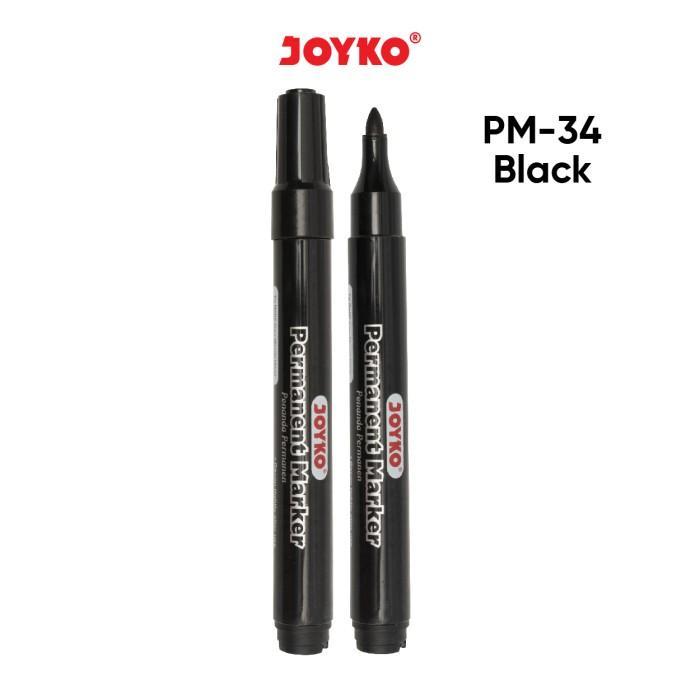 

Permanent Marker Spidol Permanen Round Tip Joyko Refillable - Black Ink