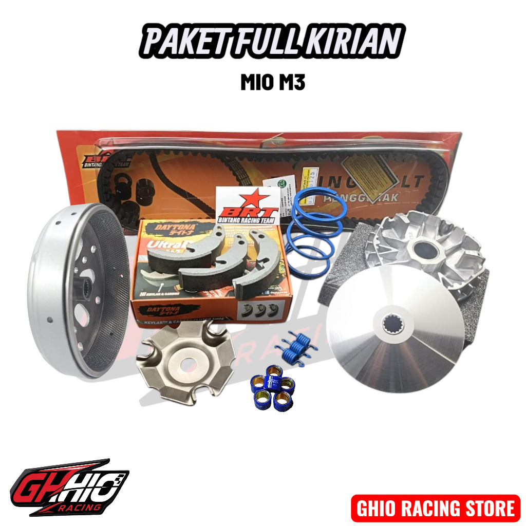 PAKET UPGRADE CVT FULL PAKET KIRIAN RACING MIO M3-FINO 125-X RIDE 125-MIO SOUL GT 125 MOTORCYCLE