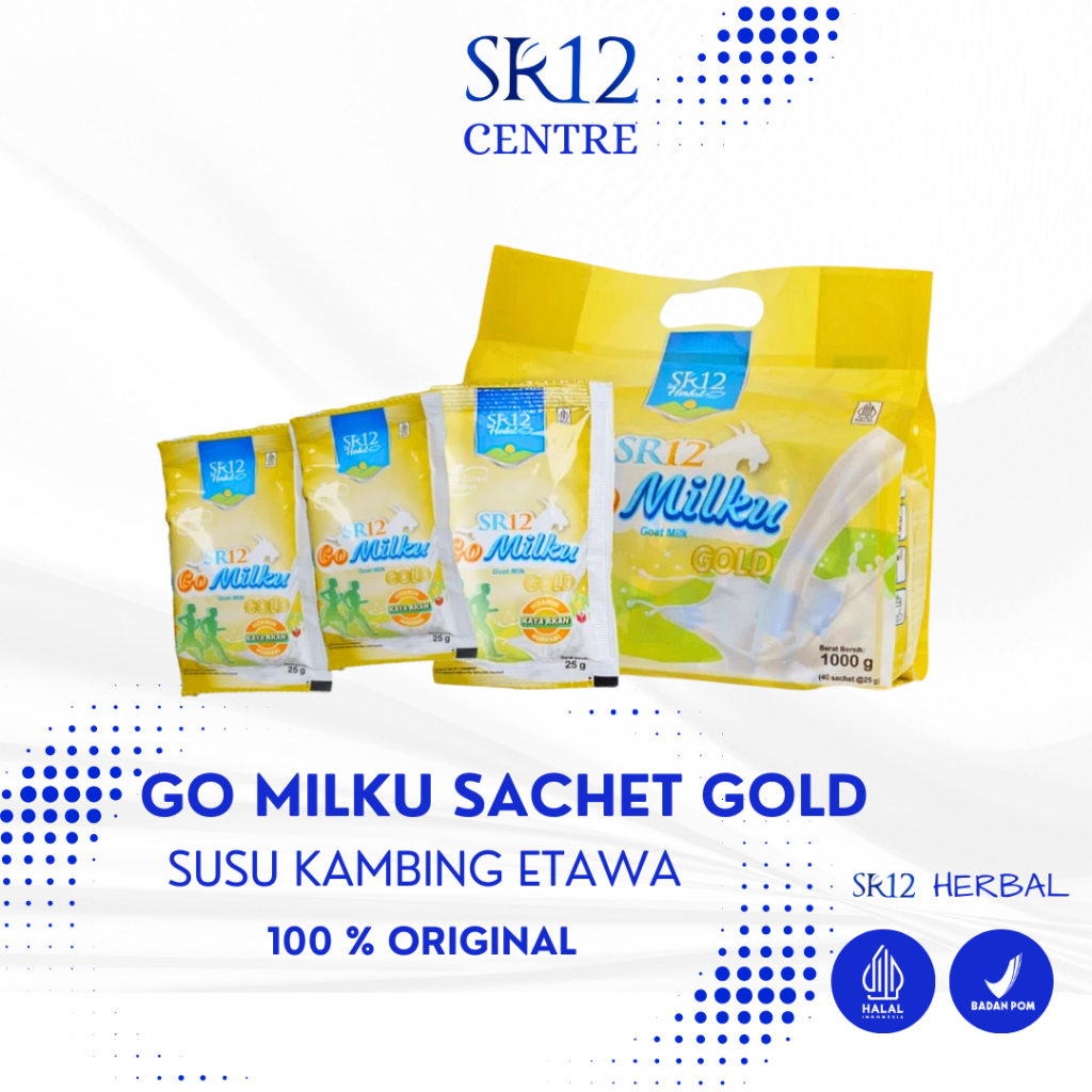 

SR12 Gomilku Gold Sachet Pack 1 Kg Isi 40 Sachet Ekstrak Bawang Putih Untuk Tulang BPOM Go Milku
