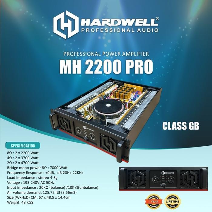 Power Amplifier Hardwell MH 2200 PRO Original Power Ampli Hardwell Class GB