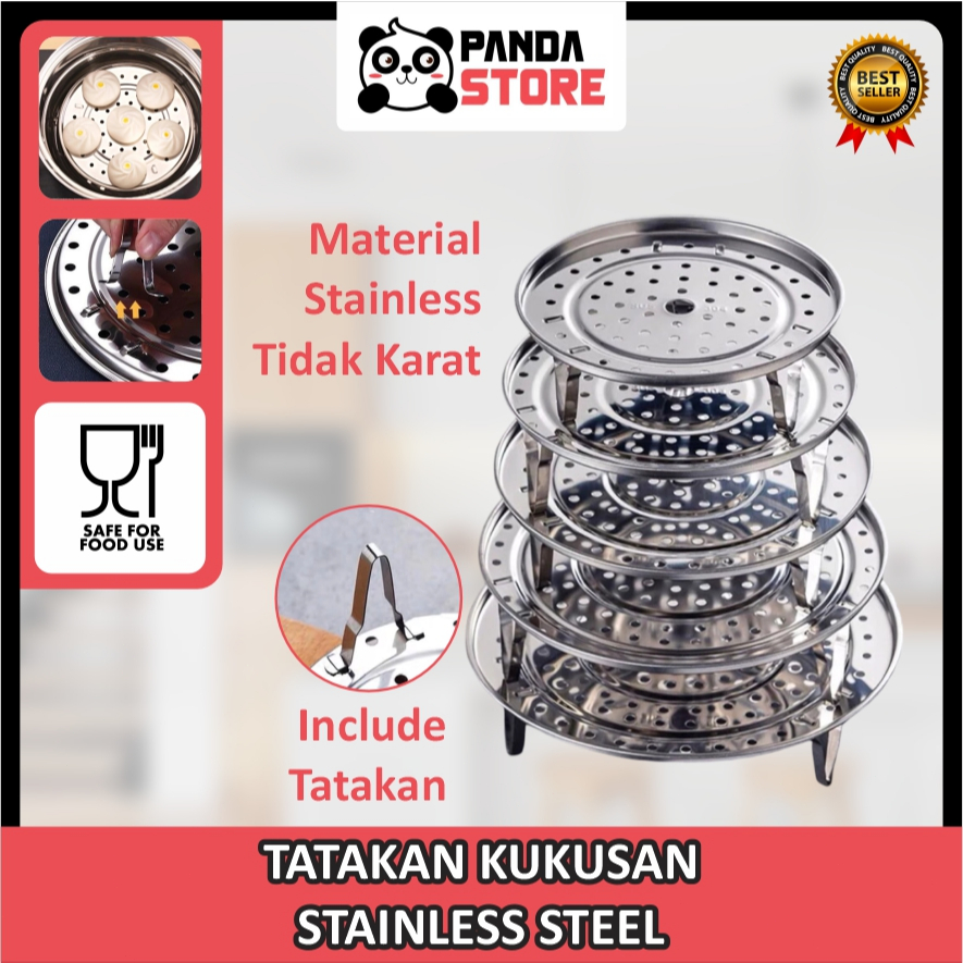 TATAKAN KUKUSAN PANCI TERATAI STAINLESS STEEL TATAKAN KUKUSAN STEAMER/ ALAS PANCI KUKUS 18CM-30CM