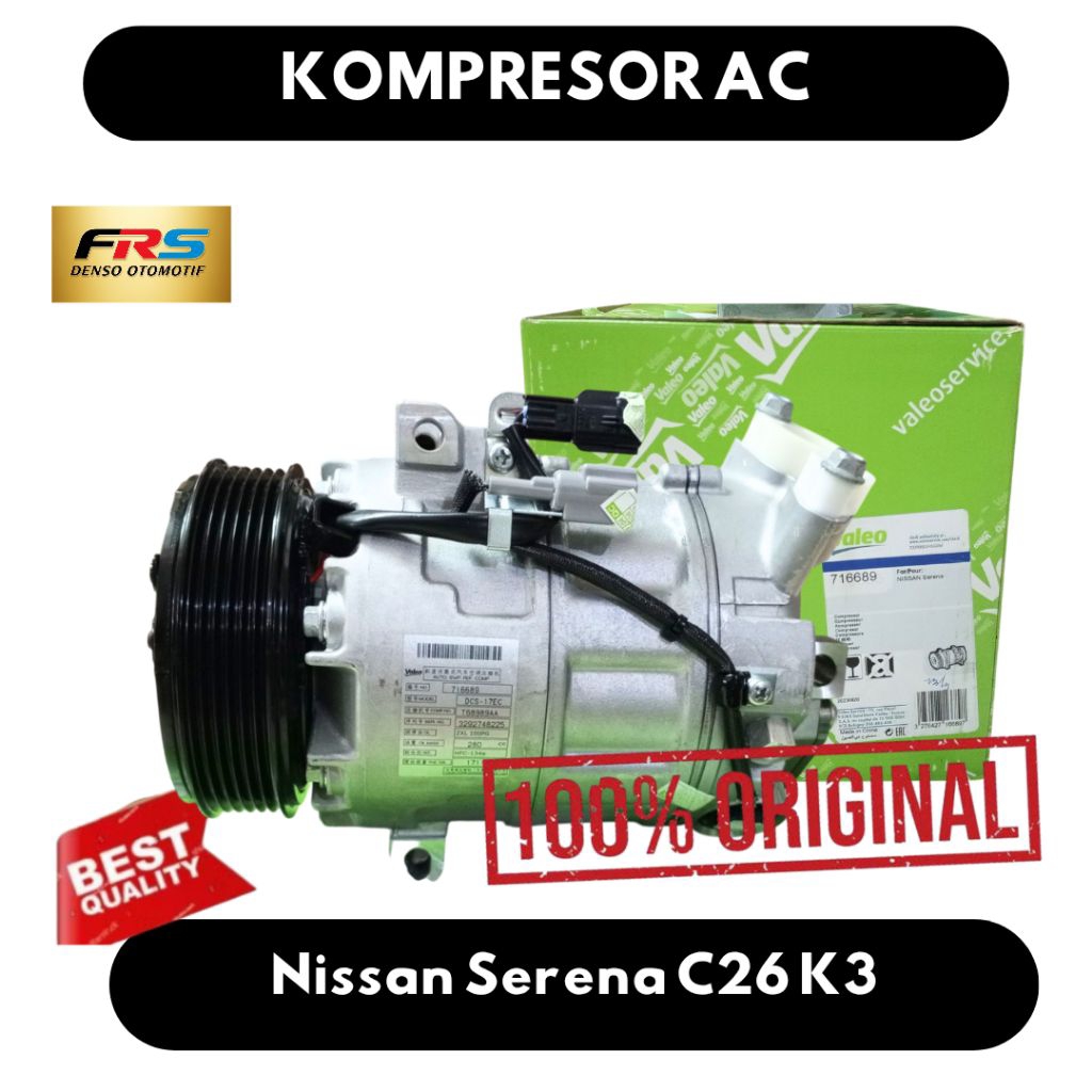 KOMPRESOR AC ALL NEW SERENA C26 Kaki 3 COMPRESSOR AC ALL NEW SERENA C26 kaki 3 VALEO