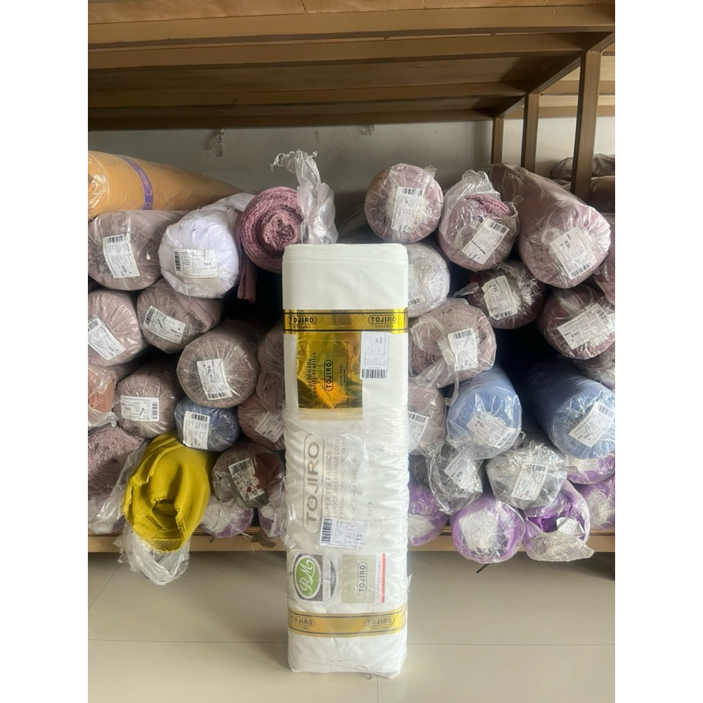 KAIN TOYOBO TOJIRO PREMIUM BW/PUTIH TULANG 1 ROLLAN/GULUNGAN ISI 40 YARD