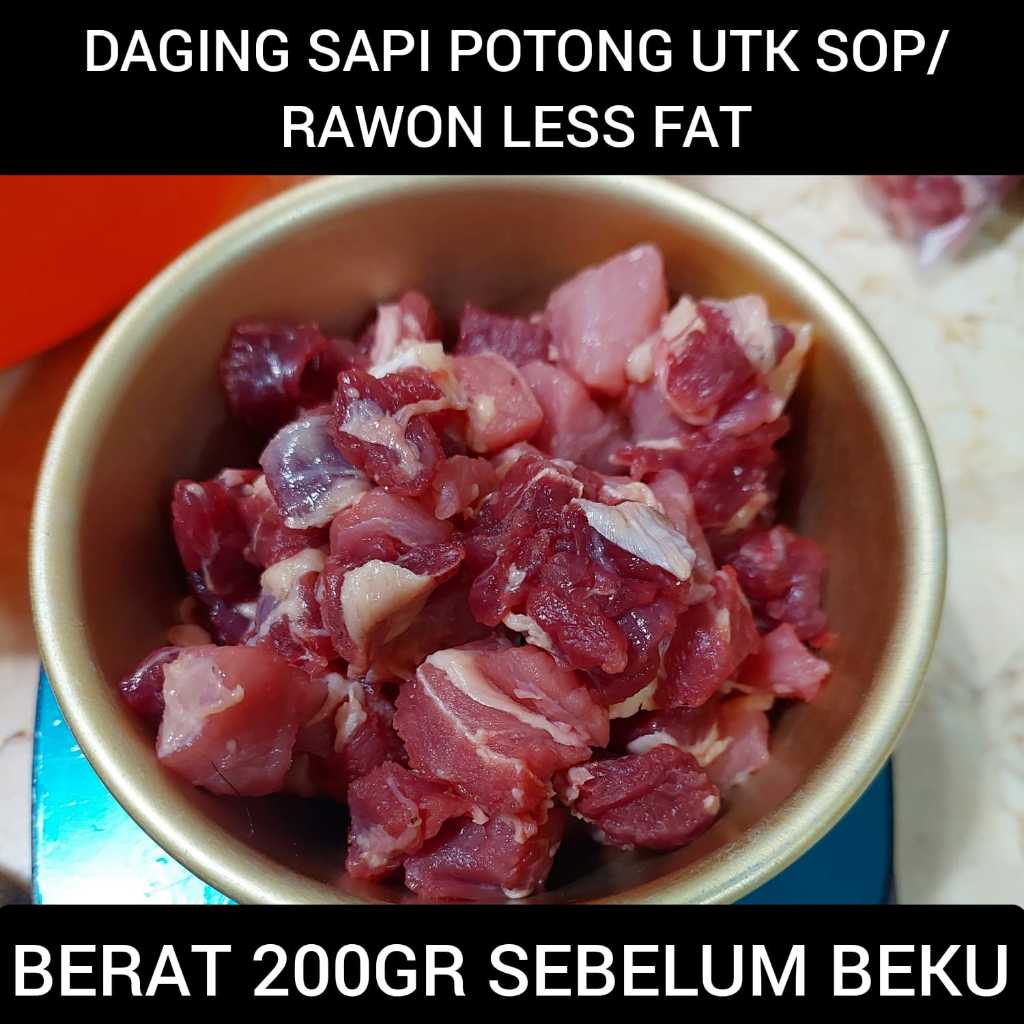 

Daging Sapi Sop Rawon Soto 200gr Less Fat Berkualitas