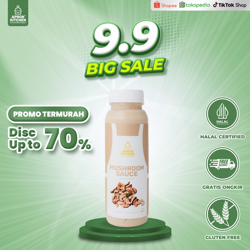 

Apron Kitchen Mushroom Jamur Saus Bumbu Masak Steak Daging 250ml
