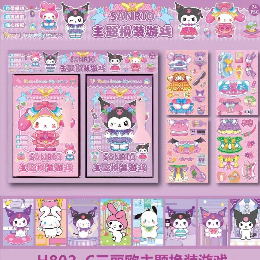 

Buku Sticker Sanrio Dress Up Buku Sticker Ganti Baju Sticker Kuromi Melody Cinamoroll Hello Kitty Pompompurin Sanrio