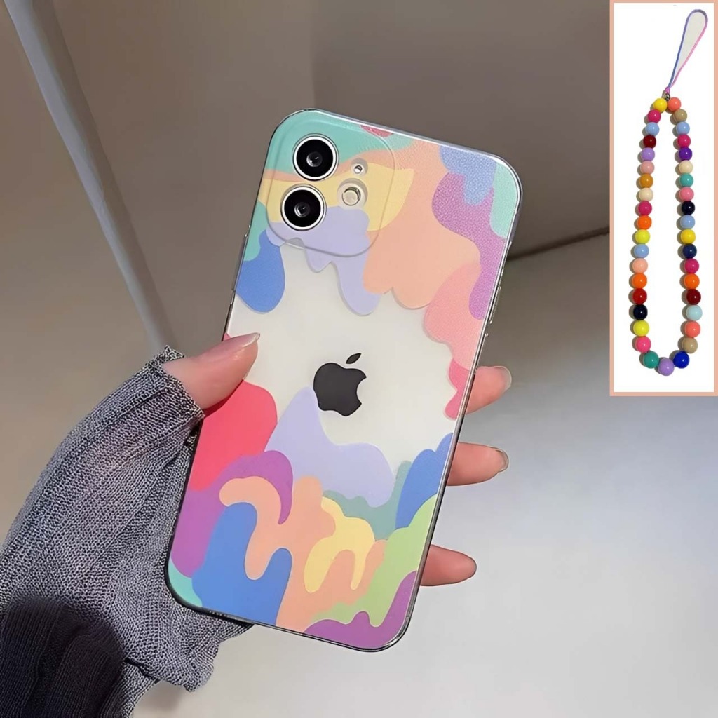 Softcase TPU Transparan Pola Rainbow For iPhone 15 14 13 12 11 16 PRO MAX X XR XS XSMAX SE20/SE22 7/