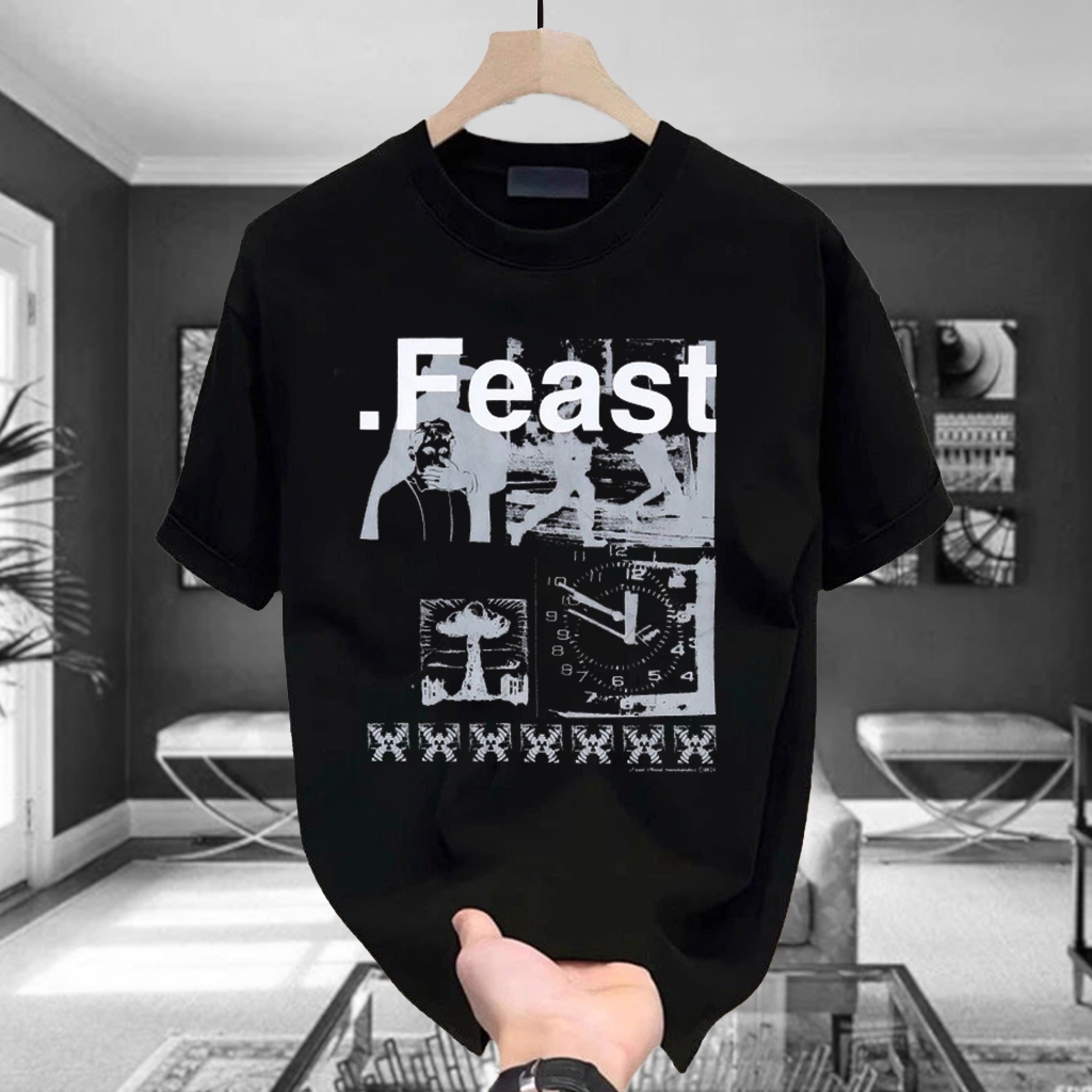T-shirt Baju Distro 24s 200 Gsm Unisex band Music Indonesia Feast Kami Belum Tentu Peradaban
