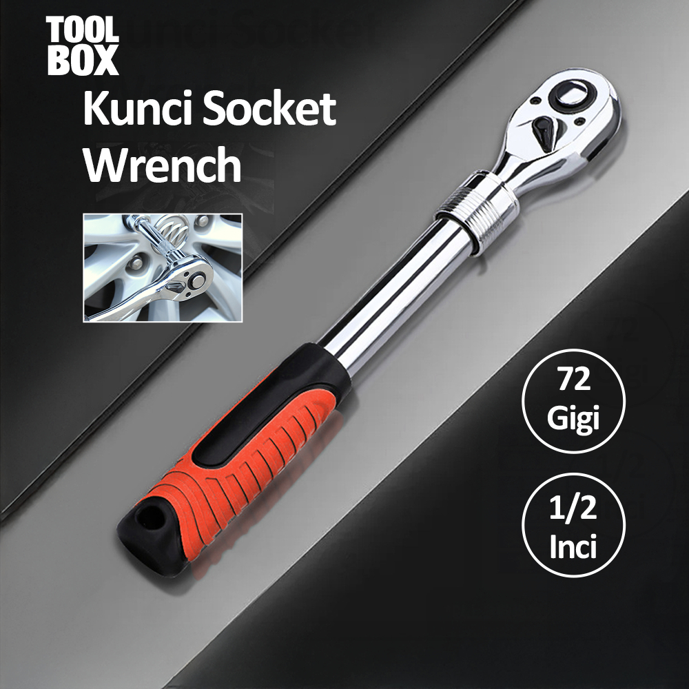 Bonkyo Gagang Ratchet Stang Kunci Shock 1/2 dan 1/4 Sock Sok Rachet Kunci Ratchet Kunci Pas Gagang K