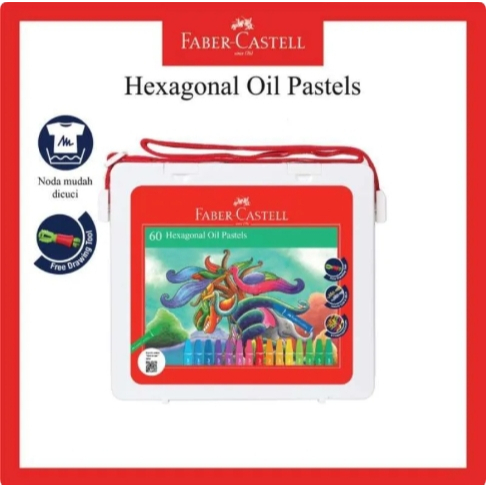 

crayon hexagonal oil pastel Faber castell isi 60 pcs
