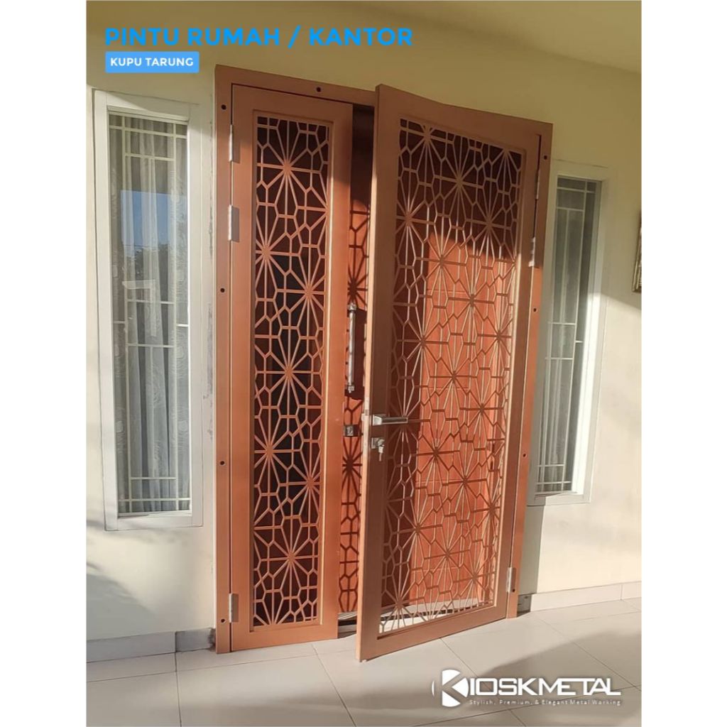Pintu Rumah Kantor Minimalis Elegan Laser Cutting Metal
