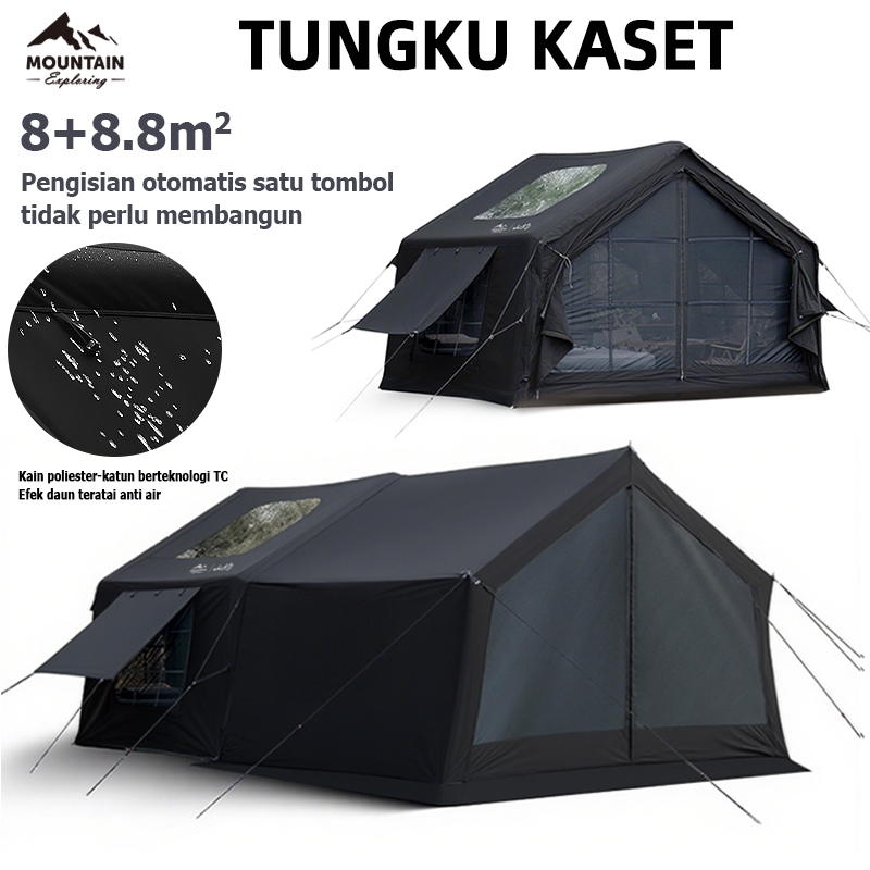 Mountain Tenda Auto Inflate Cotton HangatTenda Militer Anti Air untukCamping MusimDingin (4-6 Orang)