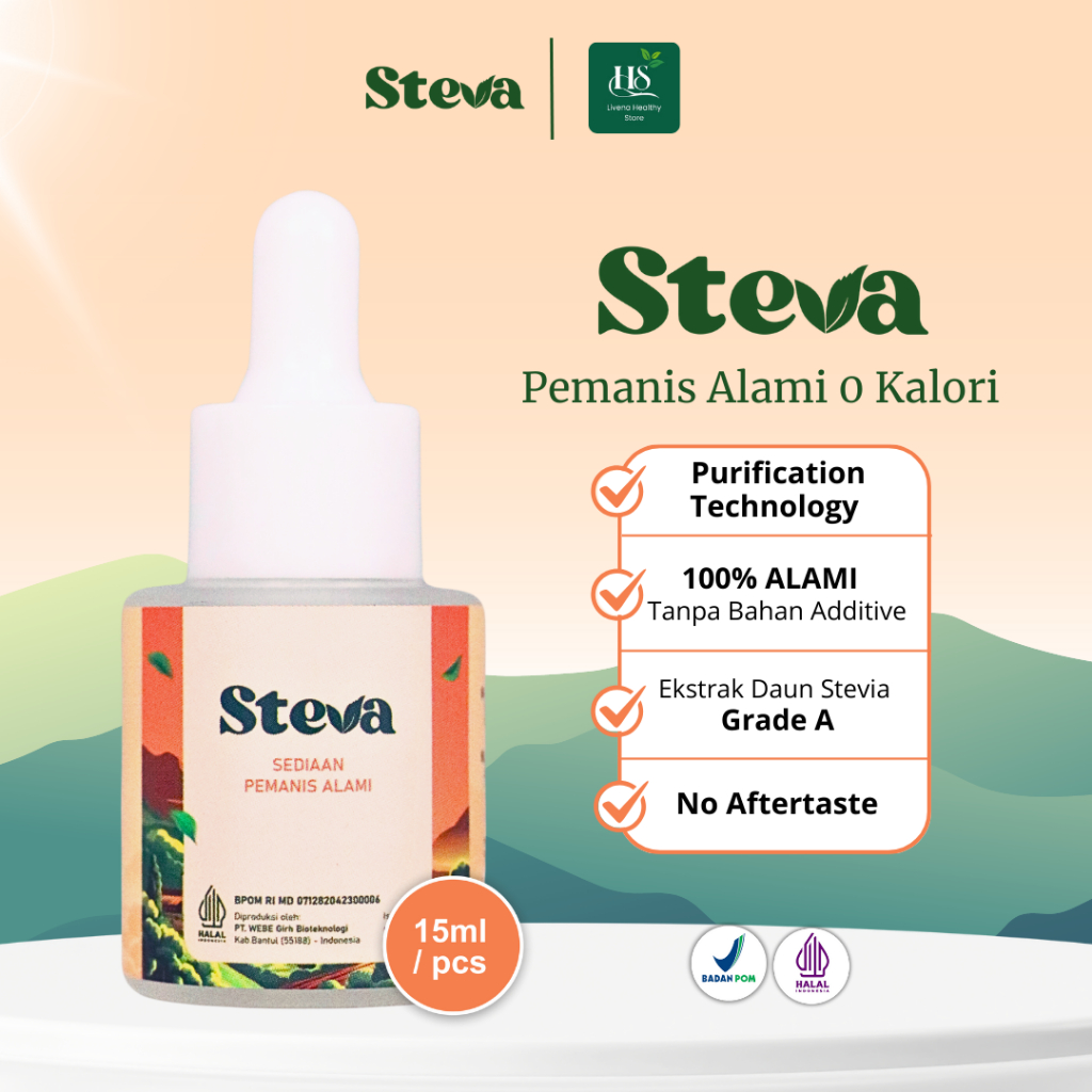

STEVA Gula Stevia 0 Kalori BPOM & Halal MUI - 15 mL