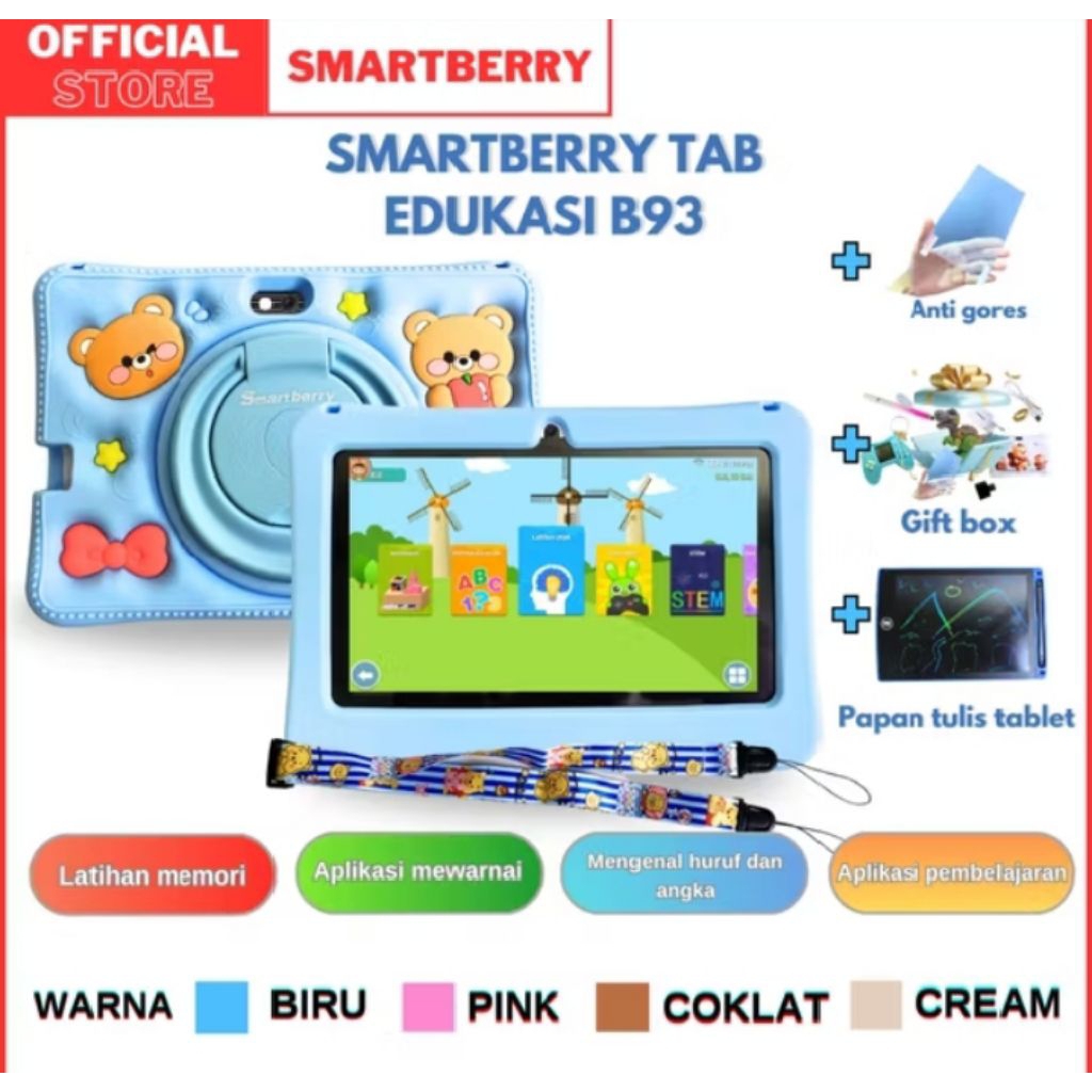 Tab Edukasi Anak, SMARTBERRY Tablet anak Android
