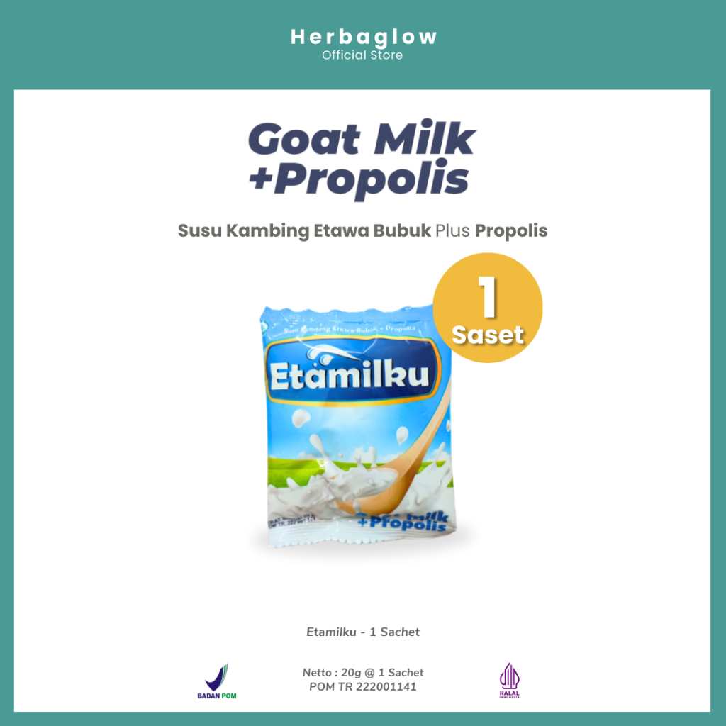 

Etamilku Susu Kambing Etawa Bubuk Goat Milk Plus Propolis Original BPOM - 1 SACHET