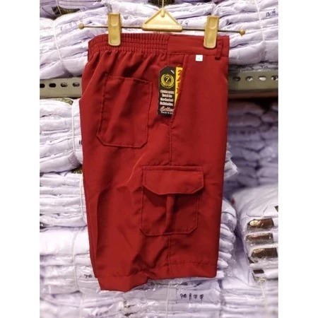 SERAGAM SEKOLAH Celana Pendek SD Merah Bahan Tissu / Celana Pendek SD Merah Kantong Samping