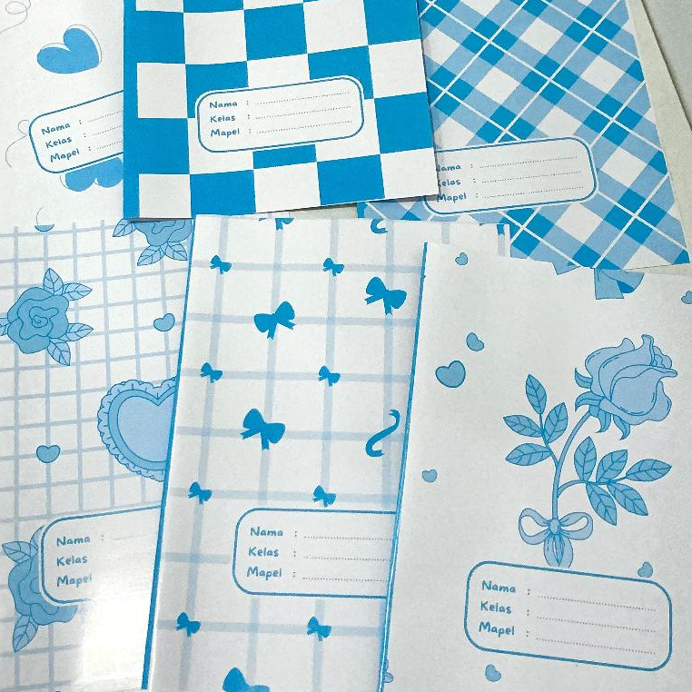 Sampul Buku Aesthetic Conquette Biru 1 Pcs Murah Anti Air