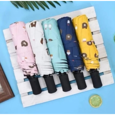 PAYUNG LIPAT OTOMATIS MOTIF BERUANG ANTI UV / PAYUNG LIPAT 3D TEBAL SERBAGUNA