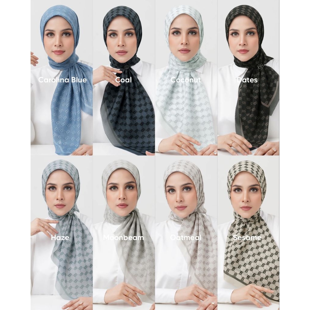 buttonscarves BEVERLY SQUARE SERIES | HIJAB VOAL SEGI EMPAT | JILBAB MOTIF PRINTING PREMIUM ORIGINAL