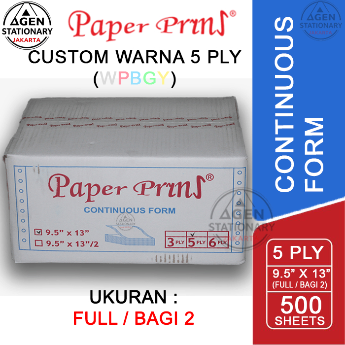 

KERTAS CONTINUOUS FORM CUSTOM UKURAN TAMBAH LOGO DESAIN WARNA URUTAN