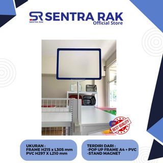 

Pop up Frame Promo A4 + stand Magnet + tiang P30 cm - Stand Promosi Toko