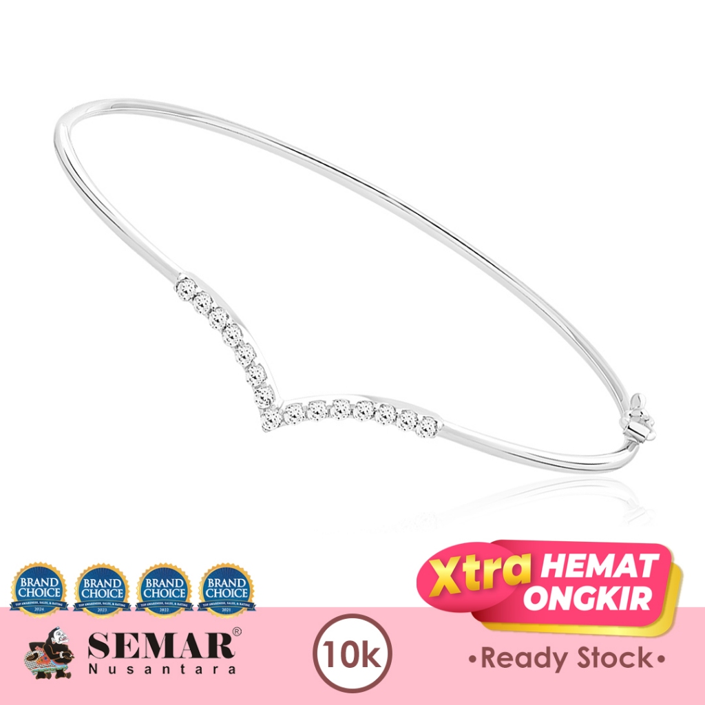 Gelang Emas Aurel Bangle White Gold 10K Semar Nusantara