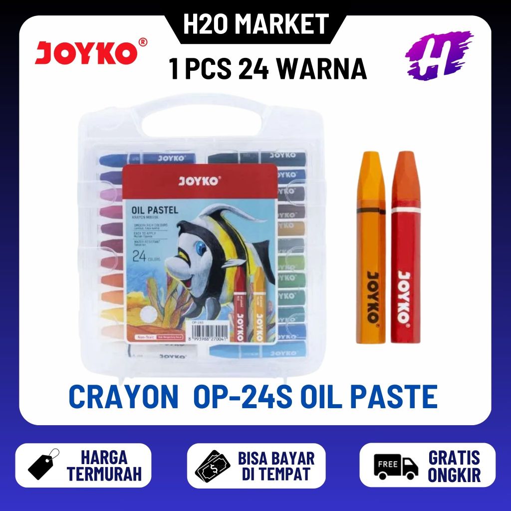 

Krayon Minyak Joyko 24 Warna / OP-24S Oil Pastel Crayon 24 Warna