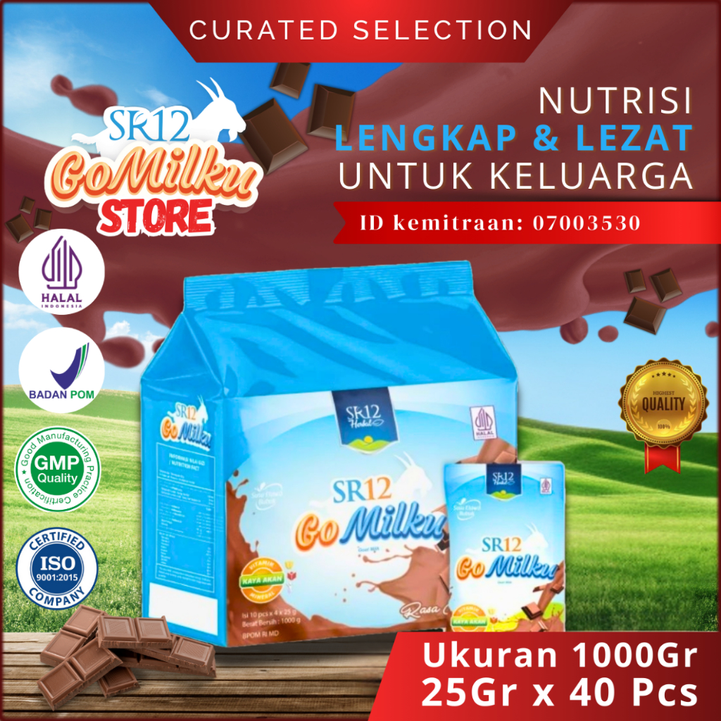 

Gomilku SR12 Coklat Sachet Susu Kambing Etawa | Susu Lezat Premium - BPOM 1000gr