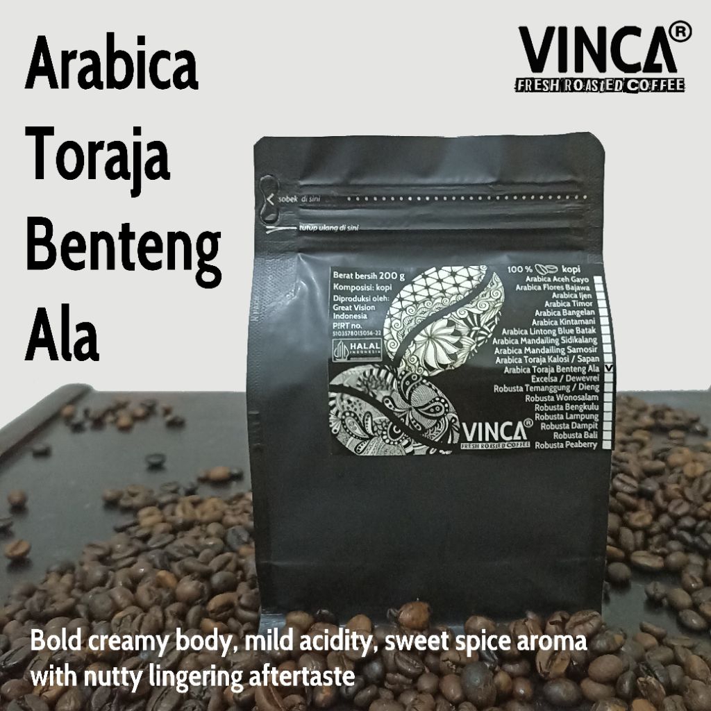 

Vinca kopi Arabica Toraja Benteng Ala