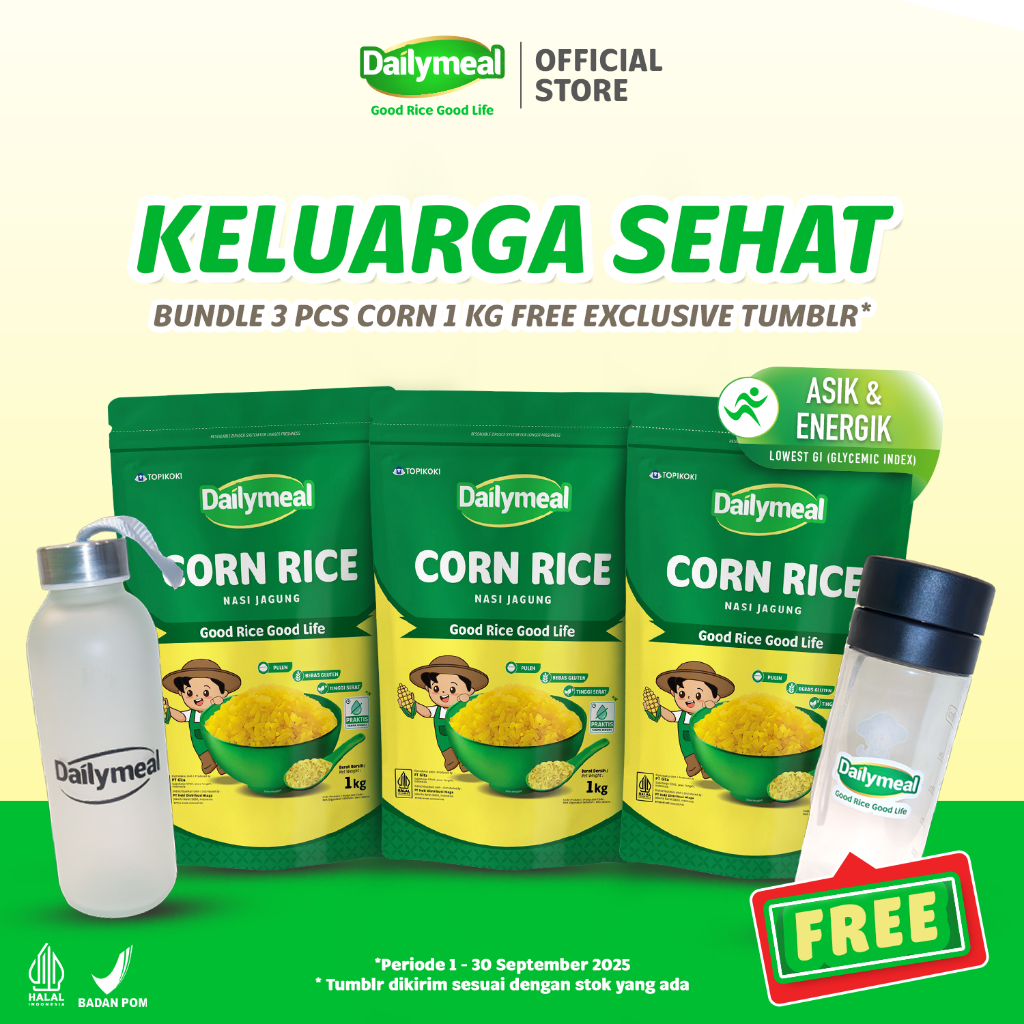 

[Keluarga Sehat] Dailymeal - Corn Rice / Nasi Jagung 1 kg (3pcs) - Solusi Hemat untuk Nutrisi Keluarga Anda