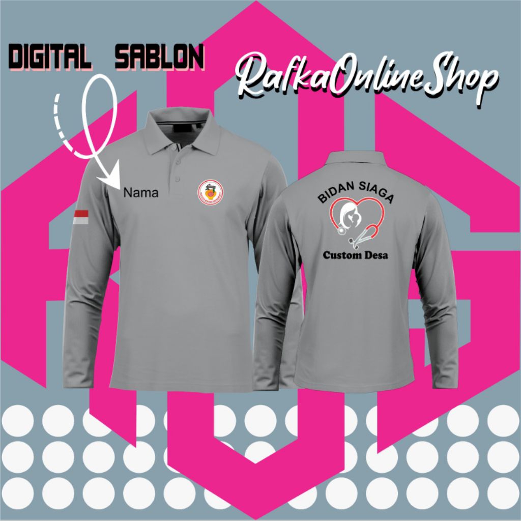 Kaos kerah / polo shirt bidan Indonesia /Kaos kerah IBI/ kaos kerah bidan niaga Free nama tersedia l