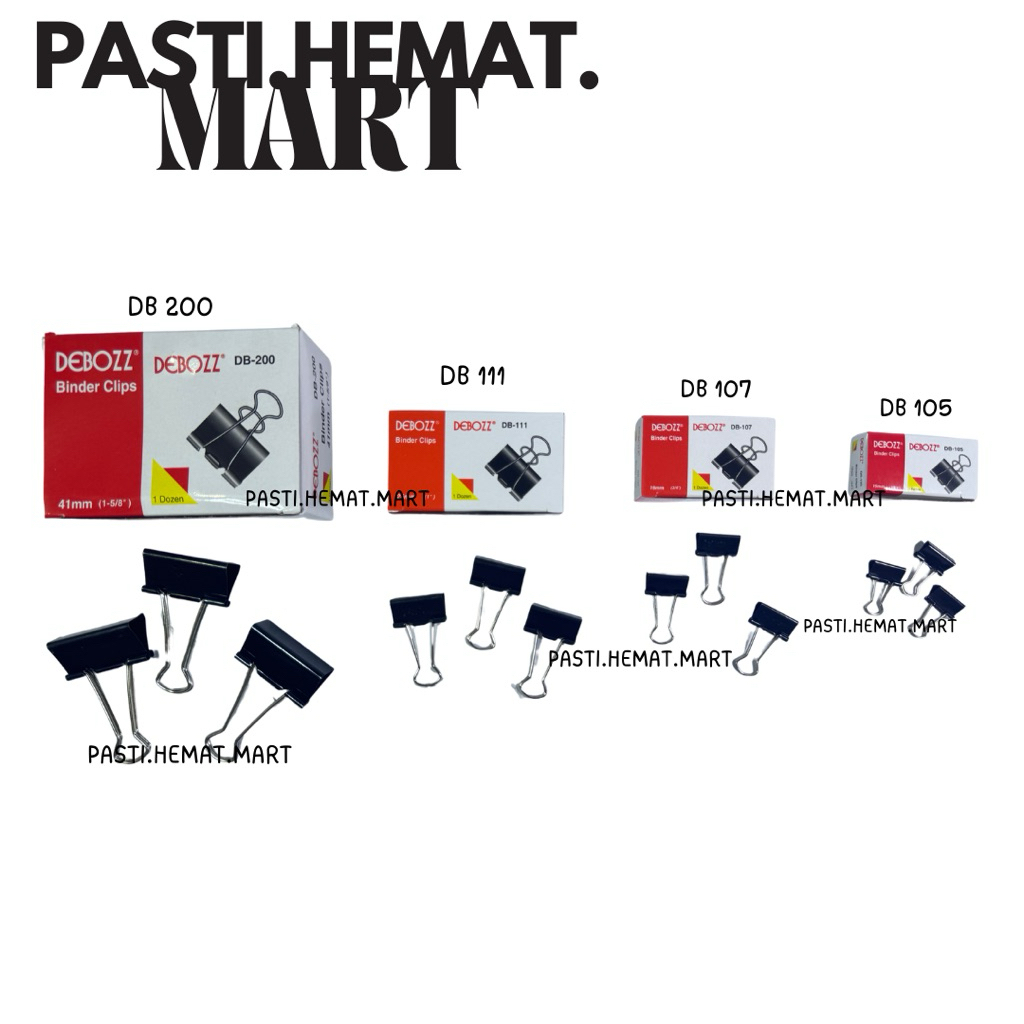 

[HEMAT] 12 Pcs Binder Clip Debozz 105 107 111 155 200 260 | Clip file