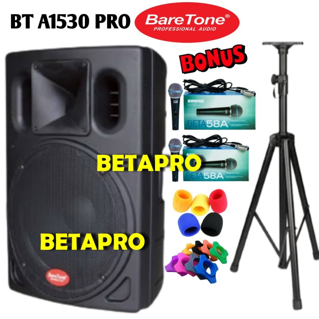 Paket Aktif BareTone Speaker Aktif BT-A1530PRO - 15 Inch bt 1530pro