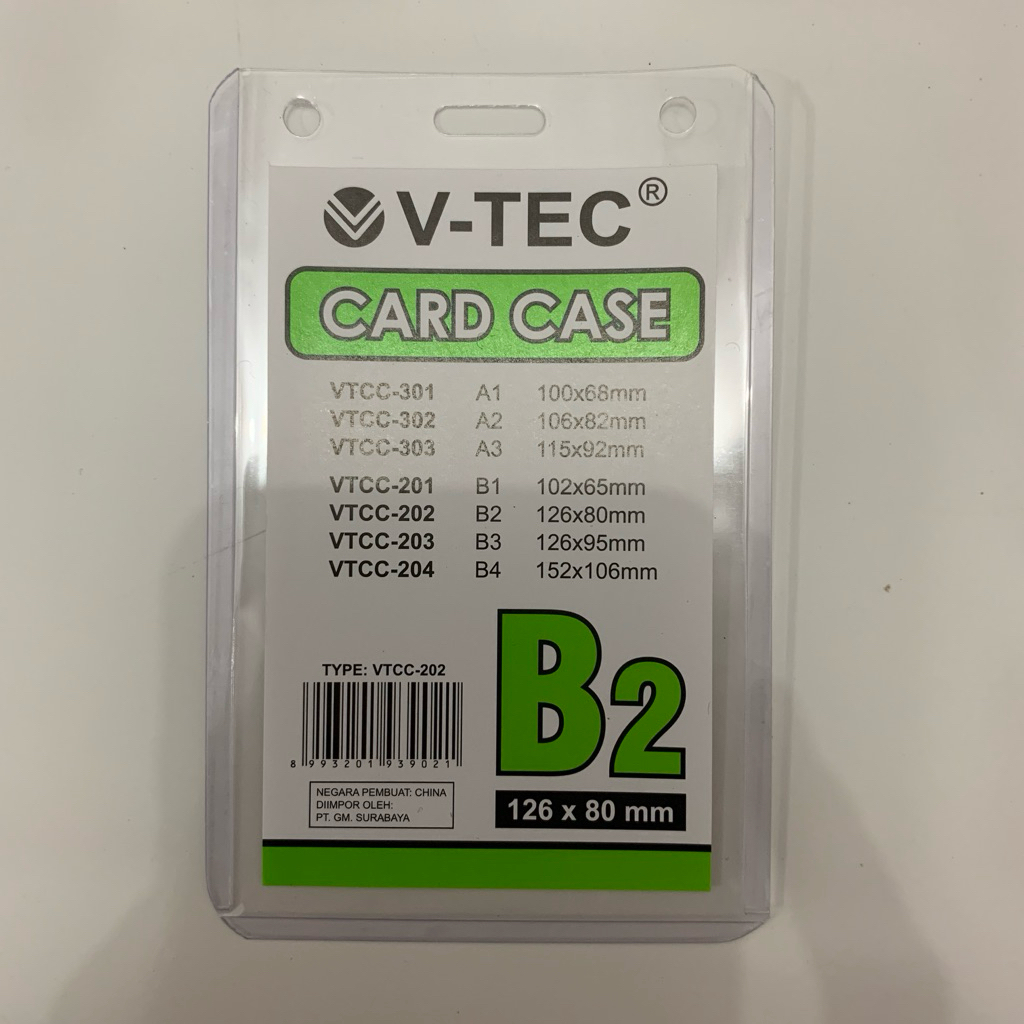 V-Tec Card Case B2 / Plastik ID Card / Plastik Name Tag Panitia Bening