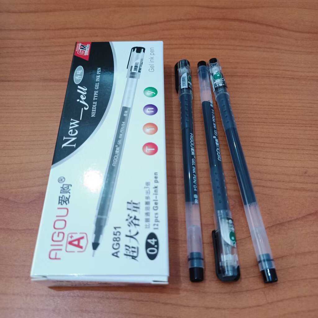 

( PACK ) BULPEN GEL AIGOU HITAM O,4 ISI 12 BIJI